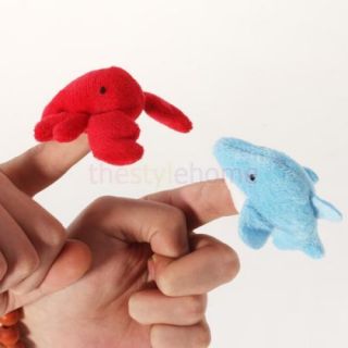 2X 10pcs Hand Finger Velvet Sea Animals Puppets Kids Toy Preschool Kindergarten