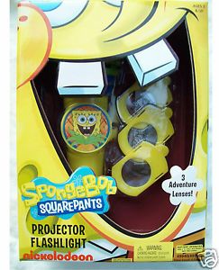 Nickelodeon Spongebob Electronic Projector Flashlight Toy 3 Lenses Kids 3 New