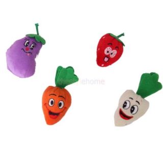 10 Pcs Velvet Fruit Vegetable Finger Puppets Set for Kids Children Plush Toy