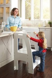 Kitchen Kids Guidecraft Helper Safety Tower Step Stool White Toy Gift Children