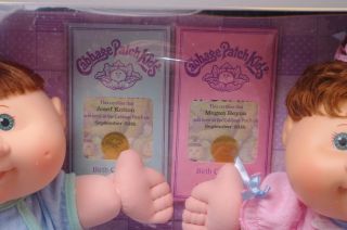 Cabbage Patch Kids Twin Babies Boy Girl September 24 Megan Josef Doll Set 
