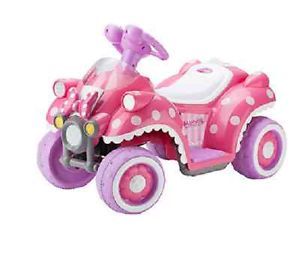 Kid Trax Disney Minnie Mouse Hot Rod Quad 6 Volt Battery Powered Ride on Toy