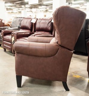 Lane Home Furnishings UPH Furniture Brown Leather Hi Leg Recliner