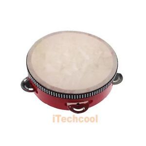 Childrens Kids Toy Musical Hand Drum Red Educational Tambourine Beat Instrument