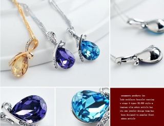 Fashion of Swarovski Crystal Pendant Necklace Options 4 Colur J1074