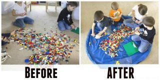 New Portable Kids Toy Storage Bag and Play Mat Lego Toys Organizer Bin Box XL