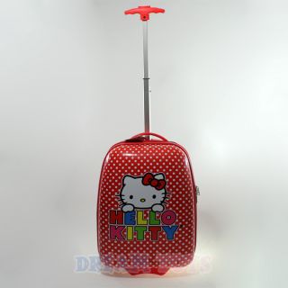 Sanrio Hello Kitty Polka Dot Red Kids Luggage Suitcase Travel Roller Bag