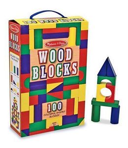 100 Piece Wood Blocks Set Building Toy Melissa Doug Kids Children Play Games