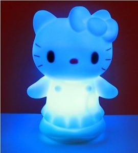 New Auto Change Color LED Lamp Cute Kitty Toy for Kids Baby Child Boy Girl Toy