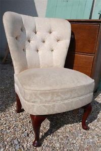 Vintage Button Back Chair Shabby Chic Bedroom Chair Nursery Chair for Upholstery