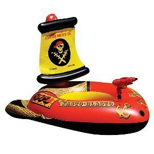 Pirate SHIP Floating Pool Toy w Action Squirter Float Kids Inflatable Raft New