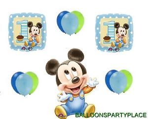 12pc 1st Birthday Baby Mickey Mouse Balloons Set Party Supplies Disney Boy First