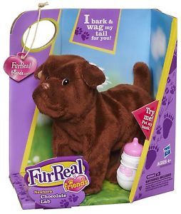 New Kids FurReal Friends Newborn Chocolate Brown Lab Dog Pet Children Soft Toy