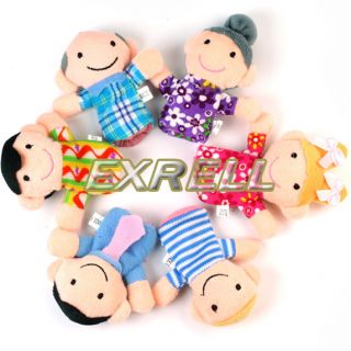 6 People Family Finger Puppets Fancy Educational Toy Set Boy Girl Kids Gift