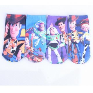 4 Pairs Cartoon Toy Story Kids Boys Girls Cartoon Cotton Straight Socks 2 5years