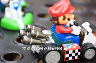 2pcs Super Mario Brothers Luigi Kart Pull Back Car 4 inches Figure Toys