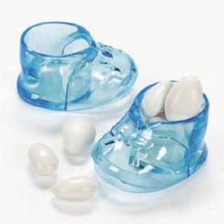 Blue Baby Boy Shoe Container Baby Shower Party Favor Gift Ideas 6 per Package
