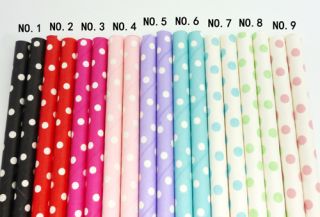 25 Pcs Colorful Polka Dot Paper Straws Drinking Straws Party Wedding Birthday