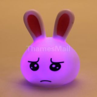 Cute Bunny Rabbit Color Changing LED Night Light Lamp for Bedroom Decoration New