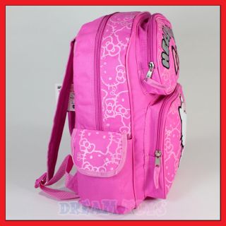 Sanrio Hello Kitty Pink Glitter 14" Backpack Bag School Girls Kids Med