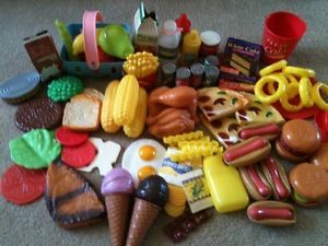 Kids Play Food and Accessories 50 Pieces Plastic