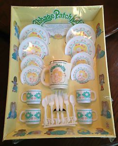 Vintage 1983 Plastic Cabbage Patch Kids Toy Tea Service Set Never Used