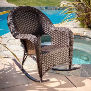 Outdoor Patio Furniture Luxury Brown Wicker Rocking Chair