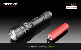 Niteye TR20 CREE XM L U2 LED 650LM USB Charge 18650 Battery Flashlight Torch