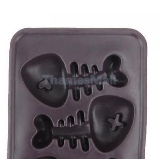 Fishbone Shape Silicone Jelly Chocolate Freeze Mold Ice Cube Tray DIY Party Food