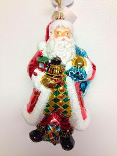 Kurt s Adler Polonaise Santa Claus w Locomotive Glass Christmas Ornament AP0355