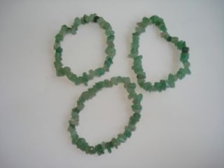 Green Jade Healing Crystal Gemstone 7" Chip Stretch Bracelet Free USA Shipping