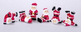 Doll House Mini Plastic Tumbling Santas Figures Christmas Holiday Cute