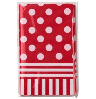 Junior Pirate Party Childrens Birthday 1 Red Tablecover Cover White Polka Dot