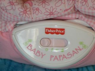 GORGEOUS Baby GIRL'S Papasan MUSICAL Vibrating  SOOTHER Bouncer By Fisher Price