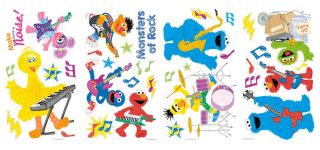 36 Sesame Street Rock Roll Elmo Wall Decals Kids Baby Nursery Stickers Decor