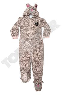 Boys Girls Kids Onesie Sleepsuit All in One Pyjamas Hooded Fleece 2 13 New