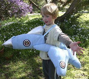 New Kids Safari Wrap 'N' Ride Plush Blue Jet Aeroplane Plane Costume