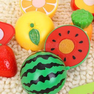 Toy Fruits Cutting Food Kids Kitchen Pretend Play Set