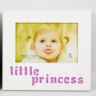 Baby Kids Little Princess Photo Frame 10x15 White Wooden Gift Home Decoration
