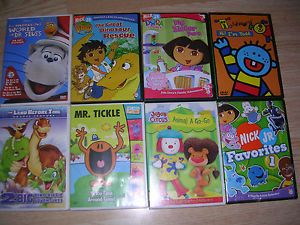 Childrens Kids DVD Lot of 8 Dora Diego Dr Seuss Mr Men Nick Jr Favorites GUC