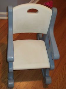 Little Tikes Child Size Rocking Chair Blue White Kids Furniture