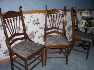 4 Antique Vintage 1950s Kitchen Dining Room Wood Wooden Tea Room Chairs Lot