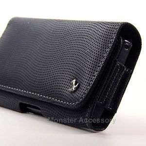 Luxmo Leather Pouch LU9HBK for Apple iPhone 5 Belt Clip Case Holster Black