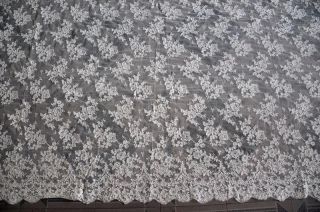 1 Yard of Victorian Bridal Wedding Dress Embroidered Ivory Lace Fabric 001