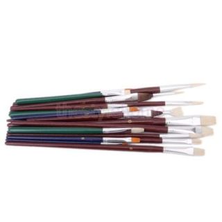 Pack 25 Pcs Watercolor Brush Sets Oil Painting Art Artist Supplies Wooden Handle
