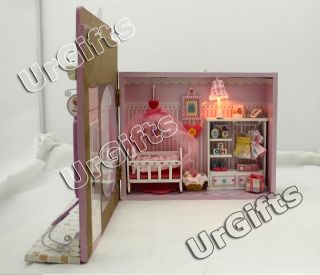 Dollhouse Miniature Kit w Light Beauty Baby Love Store Shop Lovely Kids Child