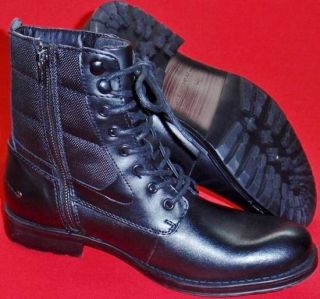 New Men's Marc Anthony Sawyer Black Leather Military Fashion Casual Boots Shoe