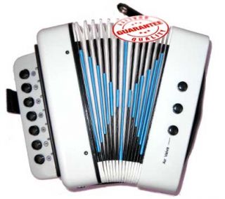 Adorable Child Button Toy Accordion White 7 Treble Buttons 3 Bass Buttons New