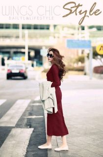 Autumn Womens Lady Solid Color Casual Full Length Long Maxi Vest Sun Dress Skirt
