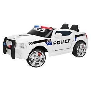 Kid Trax White Dodge Charger Police Car 12V Ride On